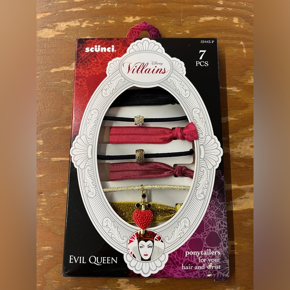 Scunci Disney Villans Evil Queen 7 Hair Ties New in Package